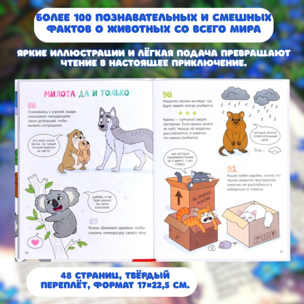 Энциклопедия «Забавные факты о животных» +подарок блокнотик