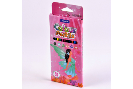 Карандаши 12цв Jooydoo, трехгранные, пластиковые, микс