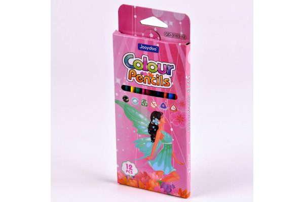 Карандаши 12цв Jooydoo, трехгранные, пластиковые, микс