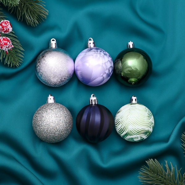 Уценка Ёлочные игрушки, шары новогодние , пластик, набор d-5 см, 18 шт "Исида"