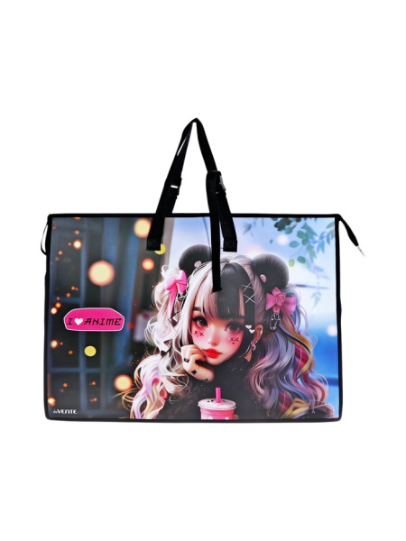 Папка А2 , 650х470х100 мм, deVENTE "I Love Anime", с ручками, пластиковая, молния сверху