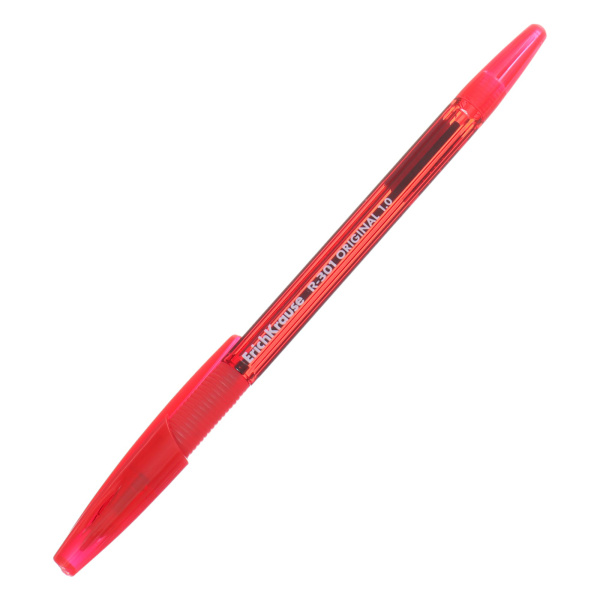 Ручка шариковая, ErichKrause, R-301 Stick&Grip Original узел 1.0 мм, красная