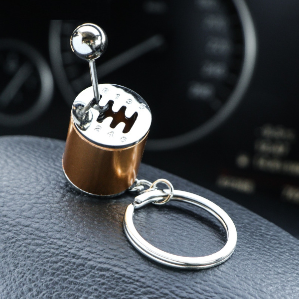 Брелок для автомобильных ключей Cartage, рычаг кпп, золотистый, металл