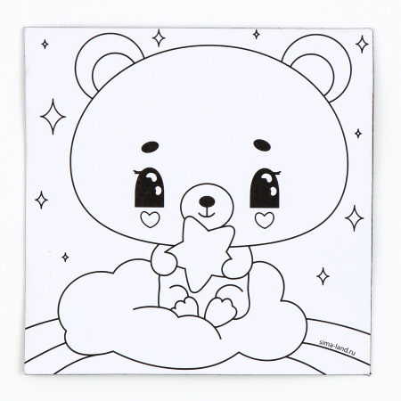 Магнит-раскраска «Мишка», 10 х 10 см