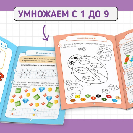 Книги набор "Тренажёры по таблице умножения", 6 шт по 12 стр 