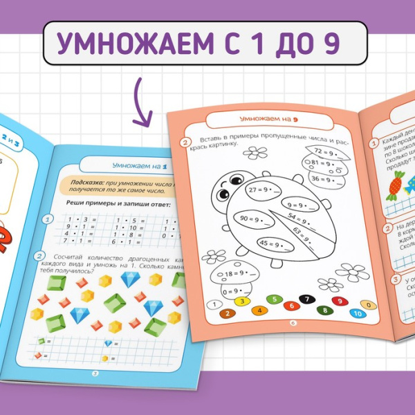 Книги набор "Тренажёры по таблице умножения", 6 шт по 12 стр 