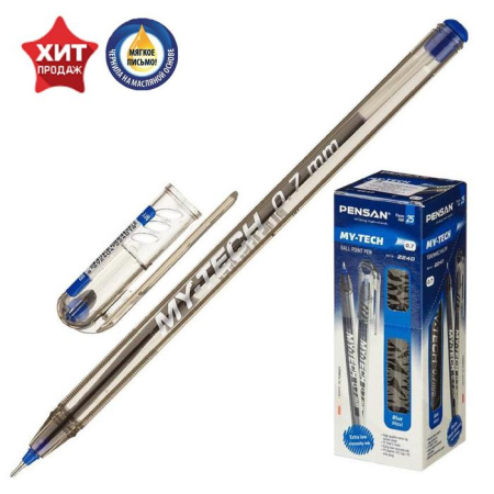 Ручка шариковая масляная Pensan "My-Tech", чернила синие
