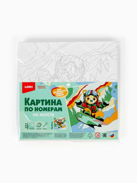 Картина по номерам на холсте 20*20 см "Сноубордист"