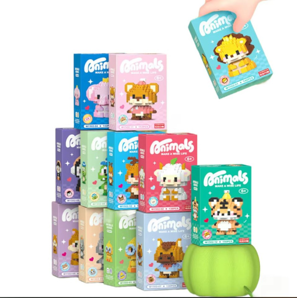 Конструктор BRICKS "дикие животные", микс