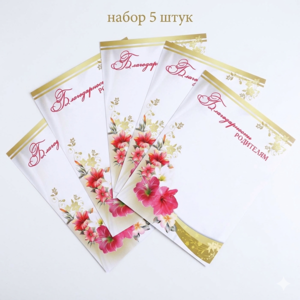 Набор "благодарность родителям", 5 шт. без текста,А4