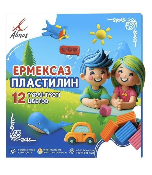 Пластилин Almas, 12 цв, стек